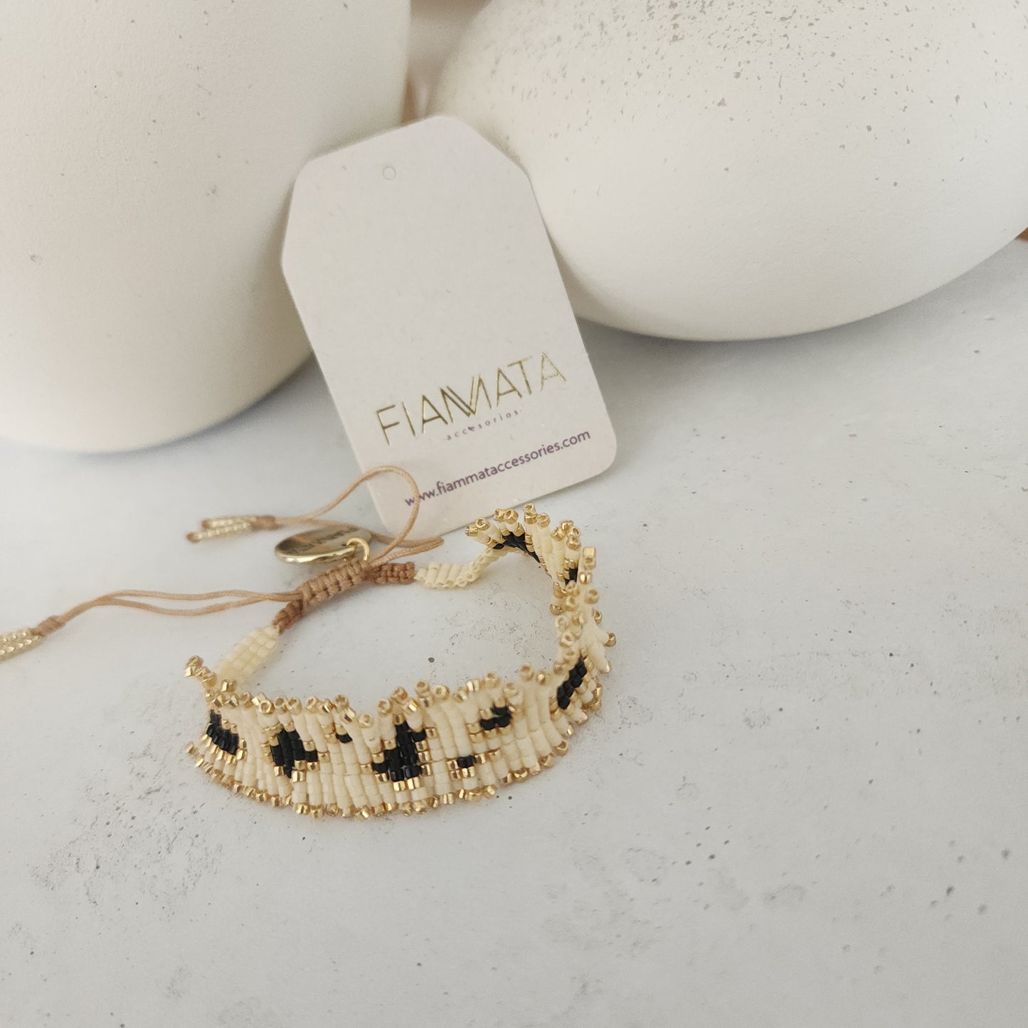 Pulsera Miyiuki Borde Flecos Metallic