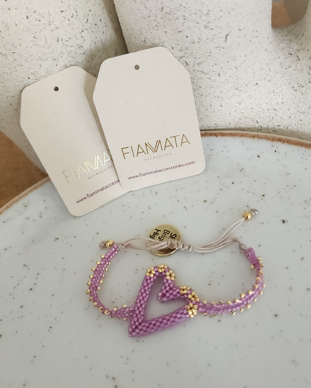 PULSERA EN MIYUKI CORAZÓN 3D