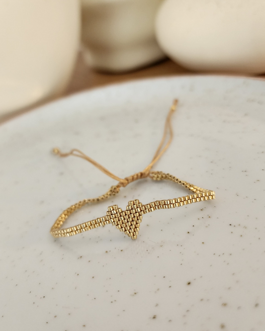 Pulsera Miyuki Corazon Metallic