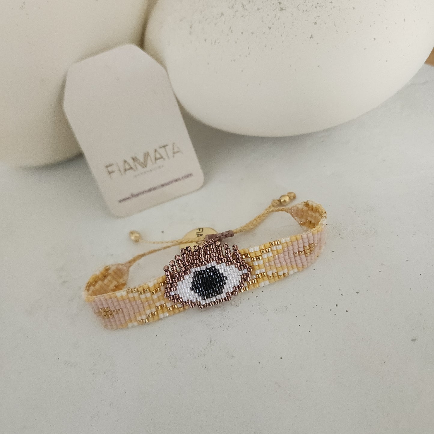 Pulsera Miyuki Ojos Pestañas Relieve