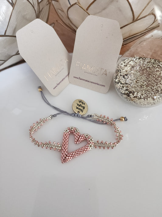 PULSERA EN MIYUKI CORAZÓN 3D